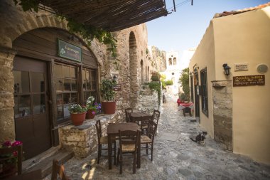 Street cafe  at Medieval fortress, Monemvasia