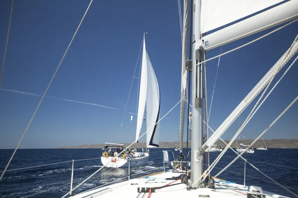 Sailboats participate in sailing regatta — Stock Photo, Image