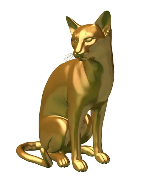Golden Siamese Cat statue sitting — Stock Photo, Image