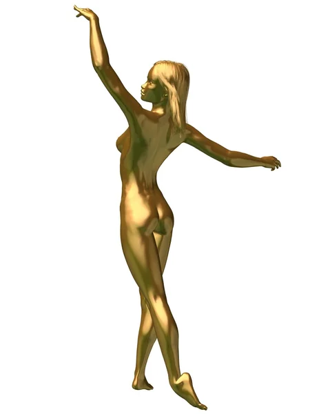 Golden Nude Female Statue - 2 — Stock Photo, Image