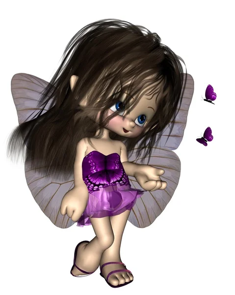 Toon метелик фея - фіолетовий — стокове фото