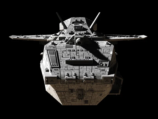 Science Fiction interplanetära Gunship - framifrån — Stockfoto