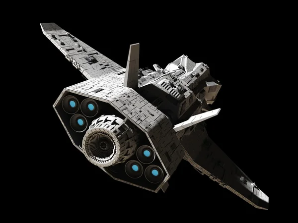 Science Fiction Interplanetary Gunship - Rear Angled View — Stock Photo, Image