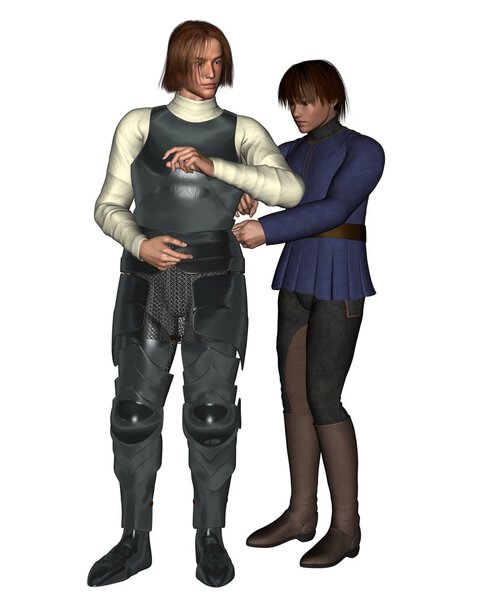Mediaeval Knight and his Squire