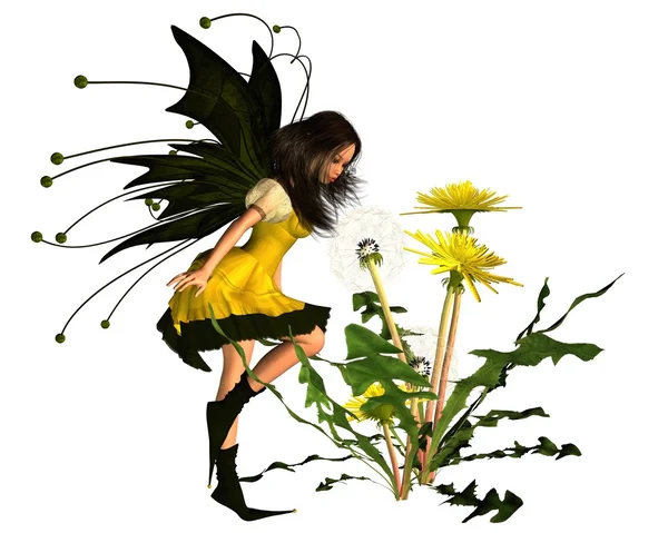Springtime Dandelion Fairy — Stock Photo, Image