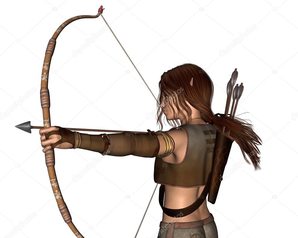 Young Elven Hunter with Bow - portrait