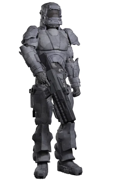 Future Space Marine in Urban Combat Armour — Stock Photo, Image