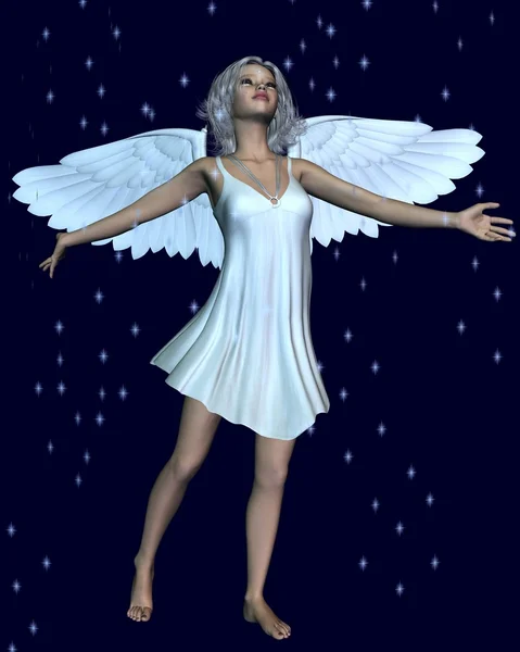 Christmas Angel with Silver Sparkles — Stock Photo, Image