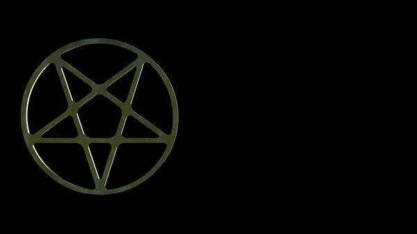 Bronze Pentagram on black background — Stock Photo, Image