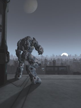Gelecek şehir - ay Yükselişi adlı Robot Sentinel