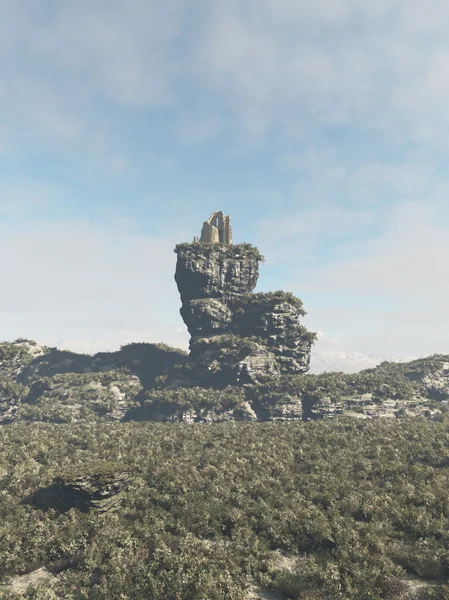 Зруйнований вежа на скелястому оголення — стокове фото