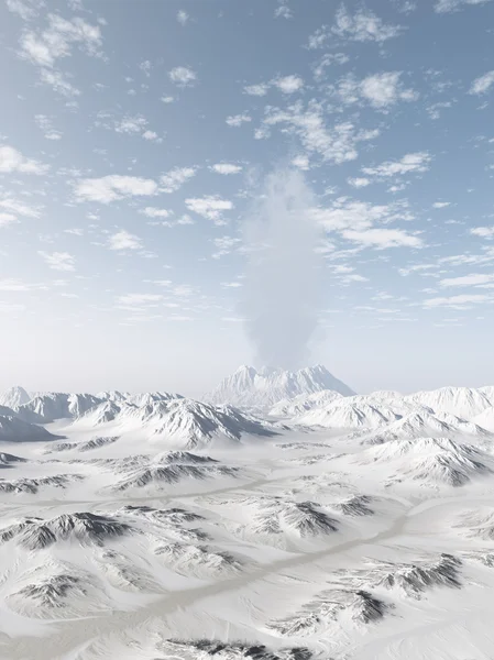 雪覆われた火山 — ストック写真