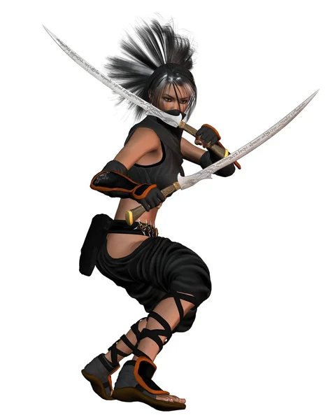 Female Fantasy Ninja - standing — Stock Photo, Image