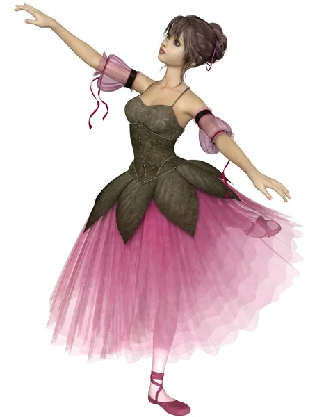 Ballerina Fiore Rosa in Posa Arabica — Foto Stock