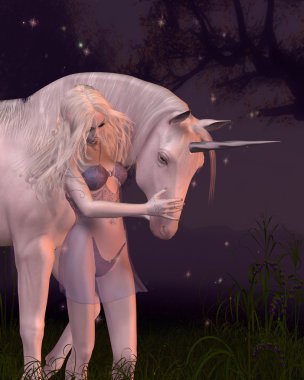 The Unicorn and the Virgin clipart