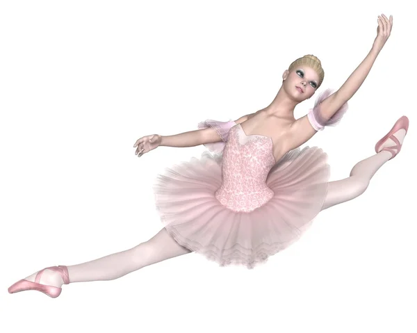 Ballerina i rosa Tutu - Grand Jete — Stockfoto