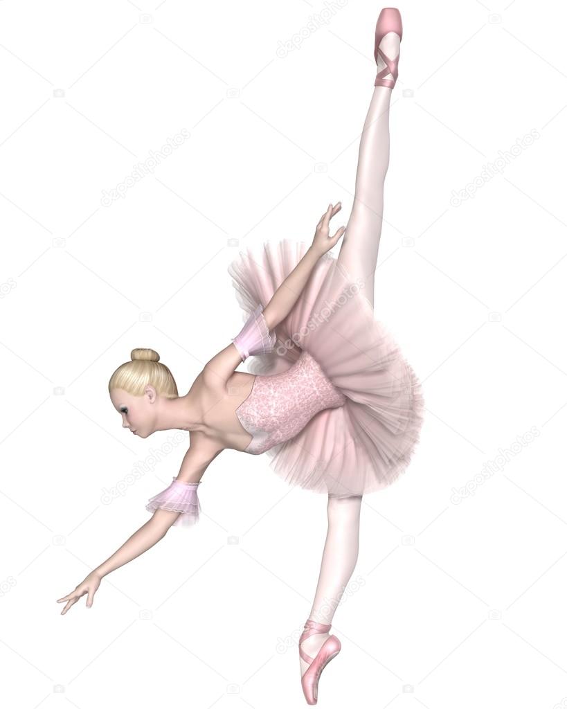 Ballerina in Pink Tutu - Arabesque Penche