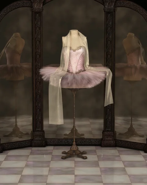 ピンクのバレエのチュチュの反射 — ストック写真