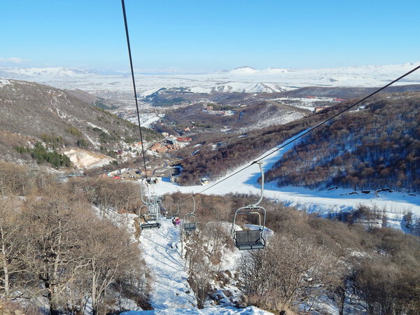 A rope way in Tsahkadzor, Armenia.