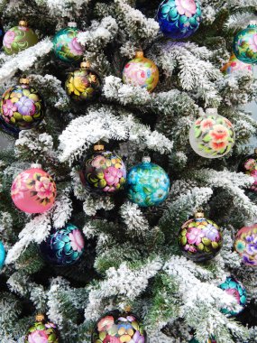 Noel oyuncaklar arka plan. yakın up.international Fuarları 