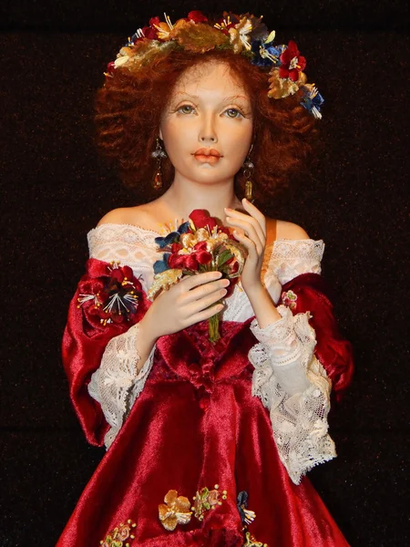 Crafts. Collectible author's dolls. The 10th International Dolls Salon, Moscow. October, 2014. — Stock Photo, Image