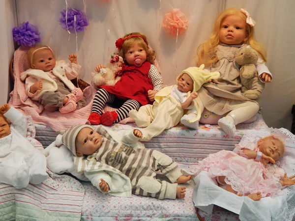 Dolls-reborn. Crafts. The 5th Moscow International Exhibition of Collectible Dolls "Art of Dolls". December, 2014. — Stock Photo, Image