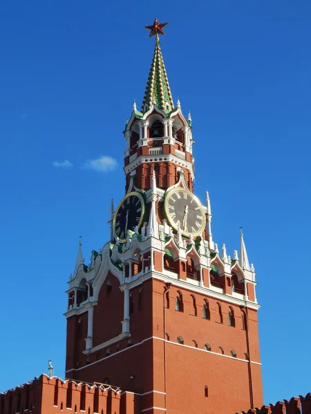 Spasskaya tower in Red square in Moscow. — Stock Photo, Image