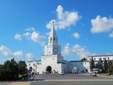 Kazan Kremlin Rusya Tataristan Cumhuriyeti'nde işçinin Kulesi.