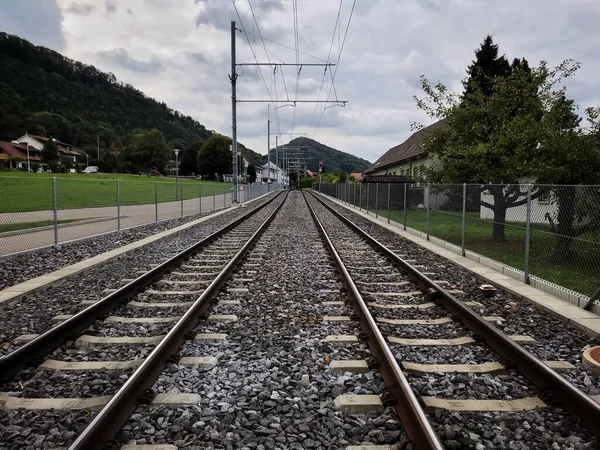 Suburban Train Tram Tracks Basel Region Switzerland — Stock Photo, Image