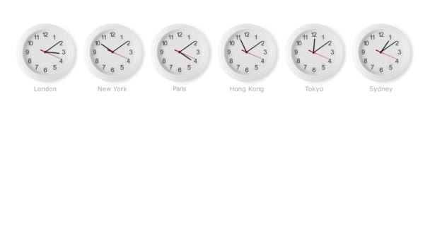 Fuso horário período de tempo mundial — Vídeo de Stock