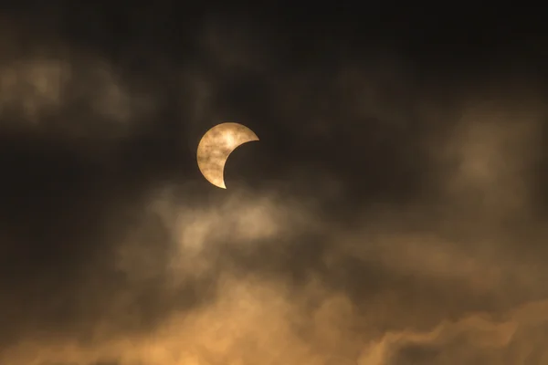 Solar eclipse on March 9, 2016 from Bangkok, Thailand — Stock Photo, Image