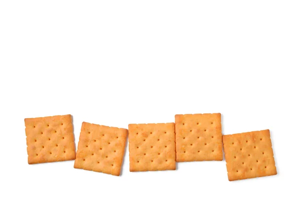 Butter cracker on white background — Stock Photo, Image