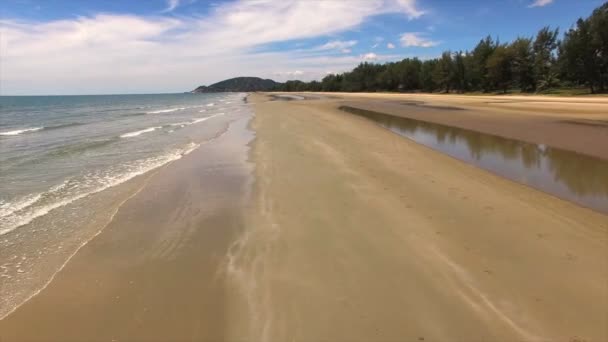 Воздушное видео пляжа летом — стоковое видео