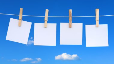 bir ip üzerinde asılı boş notları