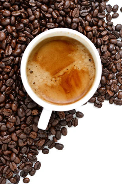 Espresso with coffee beans — Stock Photo, Image