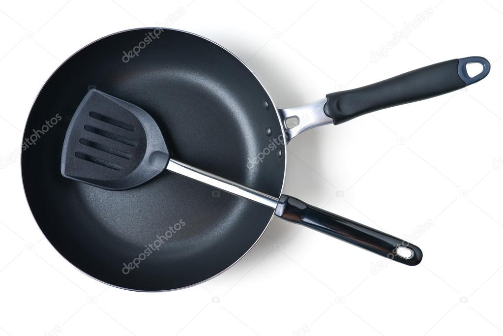 Frying pan and spatula Stock Photo by ©antpkr 62098349