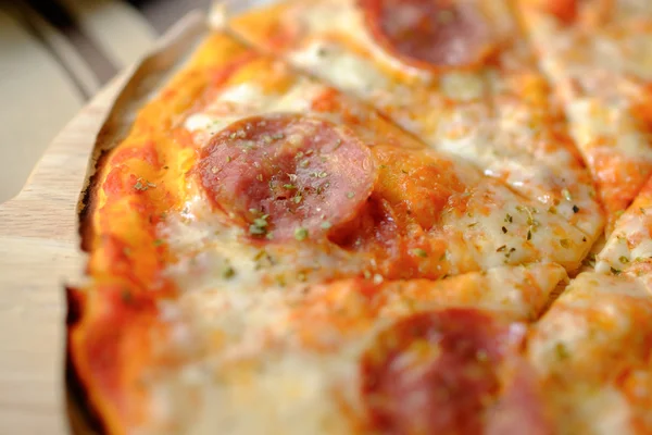 Tasty salami pizza — Stock Photo, Image