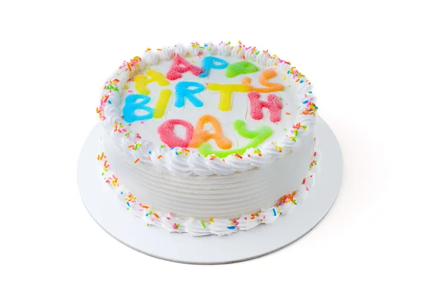 Birthday cake on the plate — Stock Photo, Image