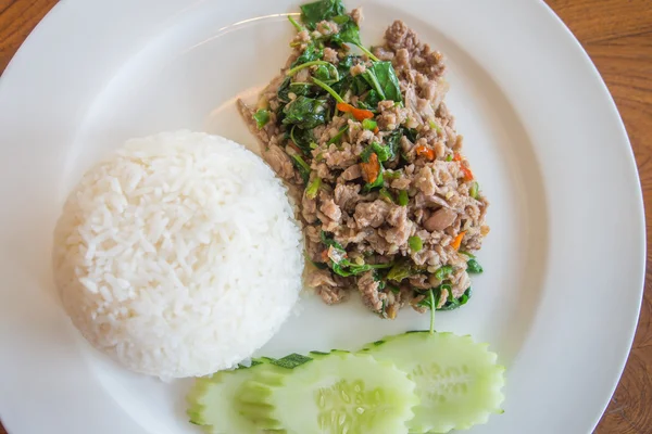 Arroz frito con carne — Foto de Stock