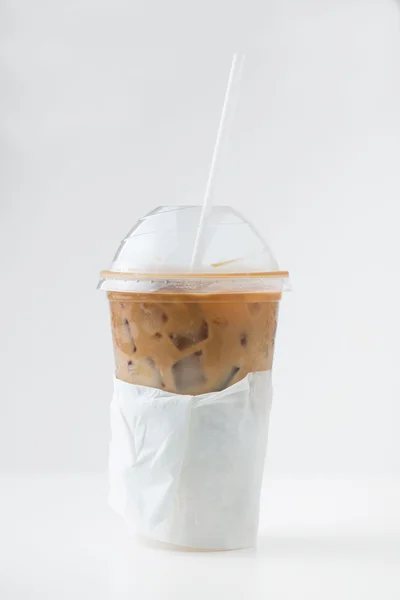 Cold coffee with ice in glass — Stock Photo, Image