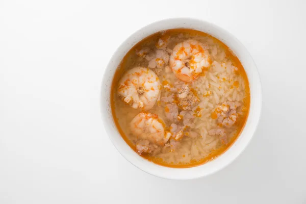 Sopa de arroz com camarão — Fotografia de Stock