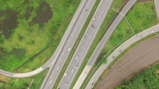 Vista aérea de la autopista — Vídeos de Stock