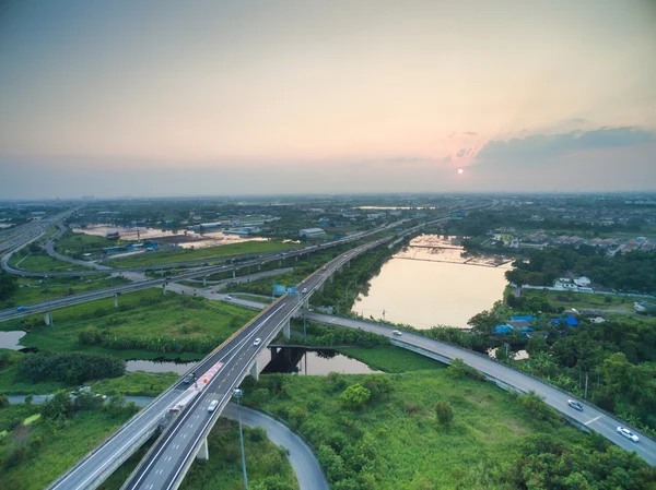 高速道路の空中風景 — ストック写真