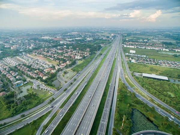 高速道路の空中風景 — ストック写真