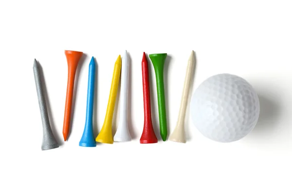 Pelota de golf y tee — Foto de Stock