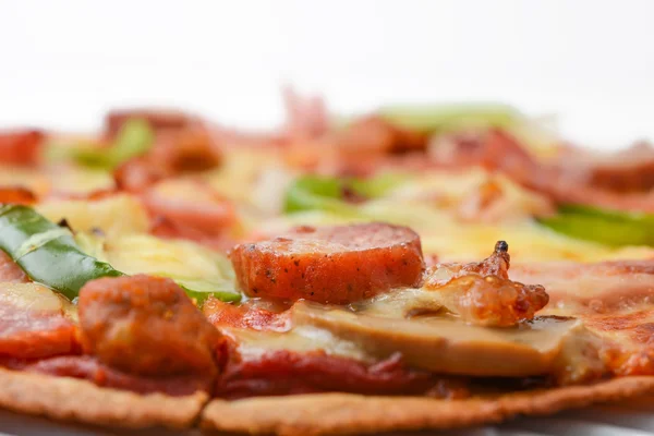 Pizza ham on white background — Stock Photo, Image
