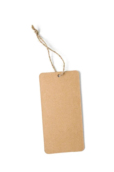 Blank paper tag with string — Stock Photo, Image