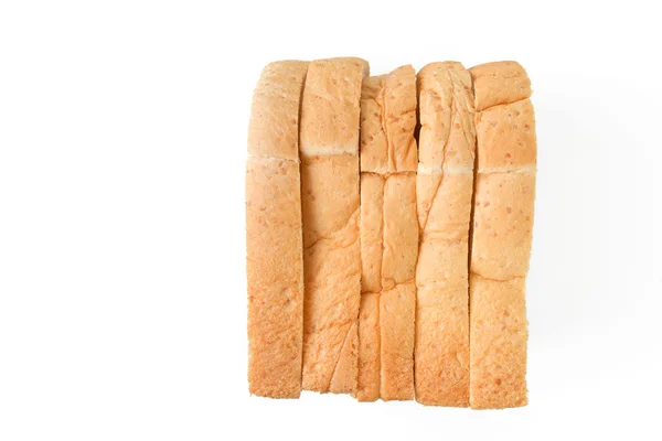 Brot in Scheiben auf weißem Hintergrund — Stockfoto