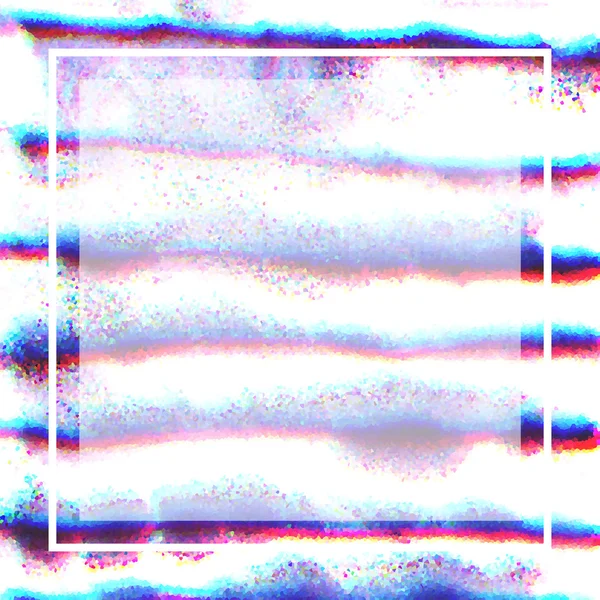 Abstrakter Aquarellrahmen. handgemalte Textur mit Glitch und digitalen Effekten. Plakat, Karte, Einladungsvorlage. — Stockfoto