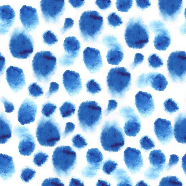 El suluboya arka plan boyalı. Mavi lekeler ile sorunsuz doku. 